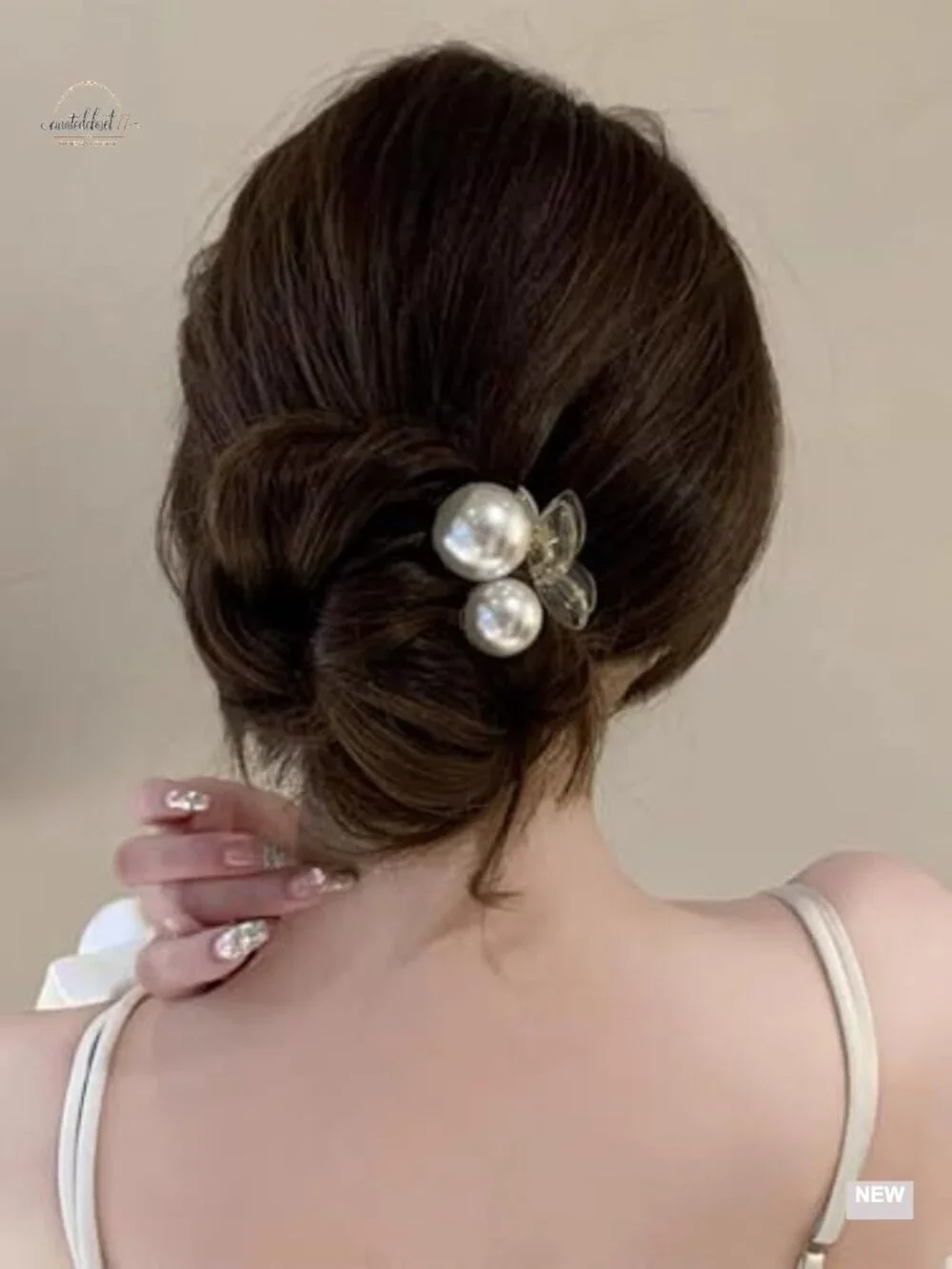 5 Piece Pearl Mini Hair Claw Clip Set | Strong Hold Non Slip for Thick Hair